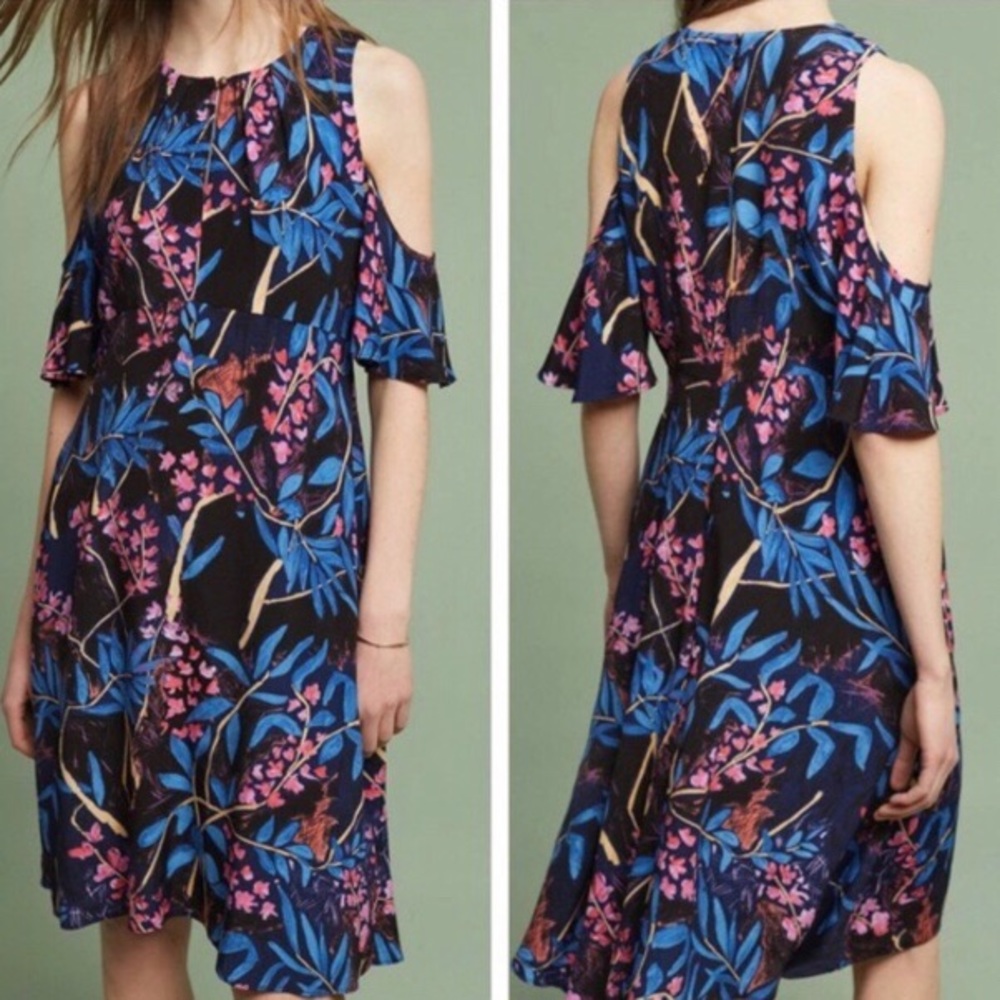 Anthropologie Maeve Cold Shoulder Dress